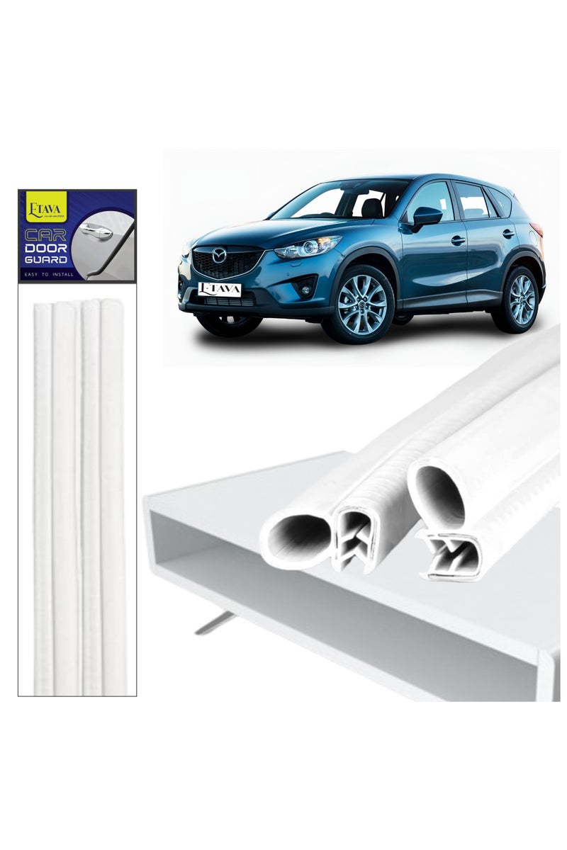 ETAVA Car Door Edge Guard Rubber Clip (2 Pcs, 25cm Each) | U Shape Anti-Collision Bumper Strip | Universal Fit – No Glue – Scratch Protector for Most Cars – White - Image 1