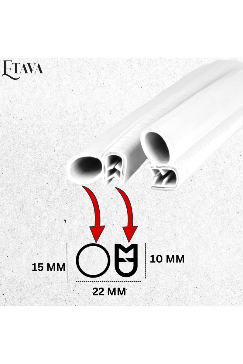 ETAVA Car Door Edge Guard Rubber Clip (2 Pcs, 25cm Each) | U Shape Anti-Collision Bumper Strip | Universal Fit – No Glue – Scratch Protector for Most Cars – White - Image 4