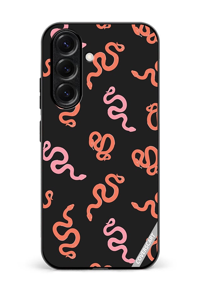 VR CREATIVE Protective Case Cover For Samsung Galaxy S25 Plus Cartoon Funny Colorful Snakes Pattern Design Multicolour