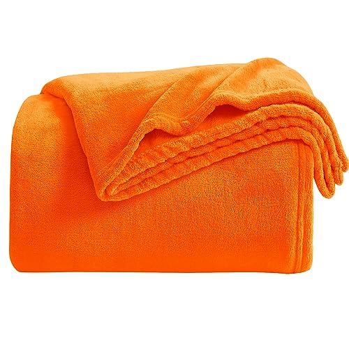 KMUSET Fall Throw Blanket Orange Fleece Throw 50 X 60 inches - Super Soft Cozy Lightweight for Sofa, Bed - Image 4