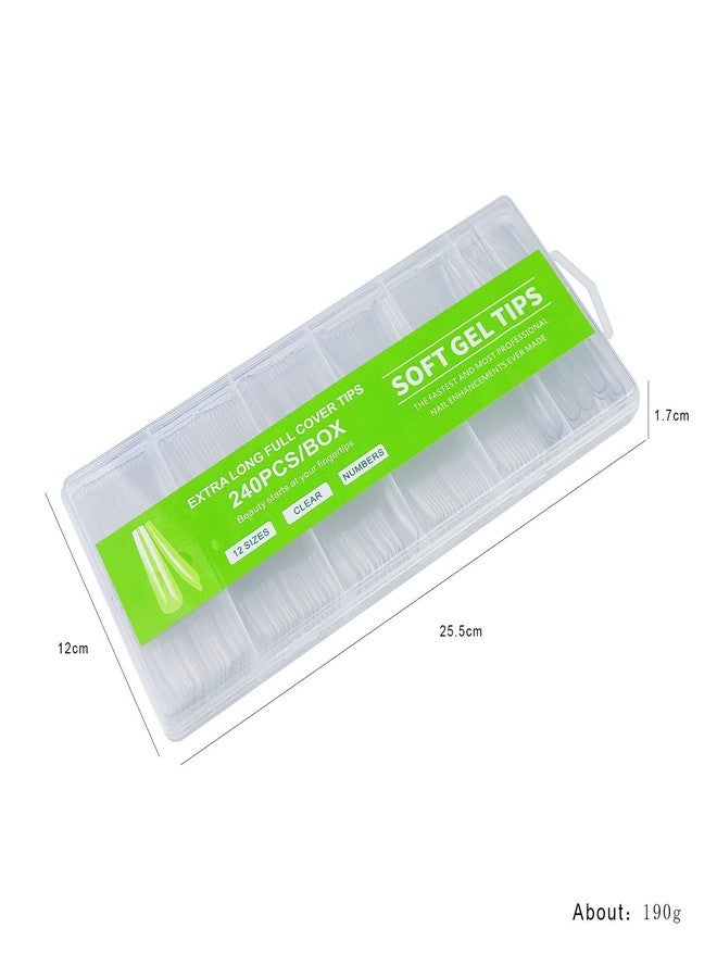 DELAYNOMORE77 Full Cover Square Long Fake Nails - Square Shaped Ballerina Nails Tips 240pcs Full Cover False Nail Artificial Nails with Case for Nail Salons and DIY Nail Art, 12 Sizes - Image 3