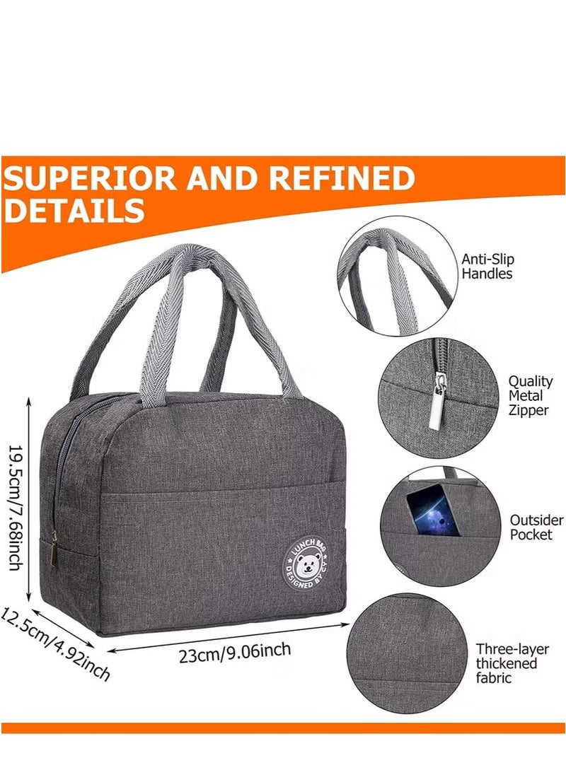 Generic Insulated Lunch Bag - Large Capacity Polyester Handbag - Leakproof Cooler Bag - Reusable Lunch Box for Student, Men, Women, Outdoor, Office, Picnic  - Image 5