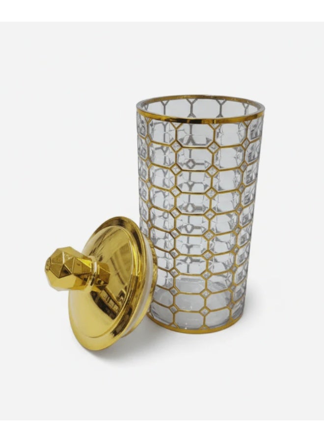 AKDC Premium Round Airtight Acrylic Storage Canister with Transparent Body & Refined Golden Design Lid – Decorative Kitchen Jar, 1200 ml - Image 4