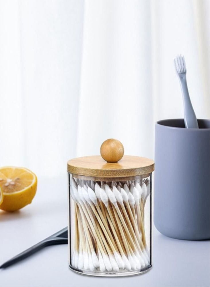 ميكسد 4 حزمة الاكريليك حامل موزع مع غطاء من الخيزران خزان الحمام - Image 3