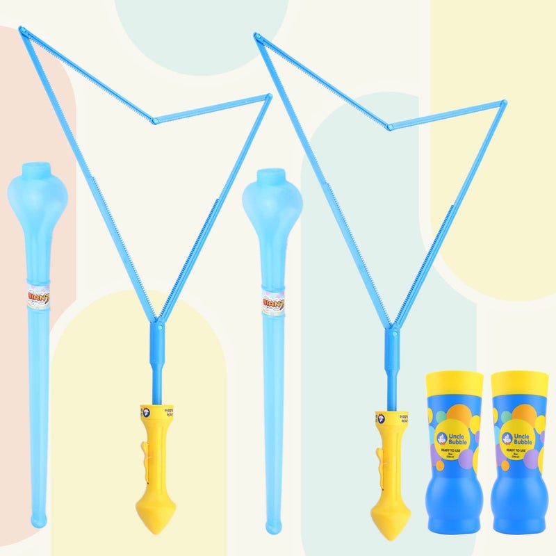 Uncle Bubble 2 Sets Giant Bubble Wands Includes 2 Big Bubble Sword and 8oz Uncle Bubble Ultra Bubble Solution - Image 2
