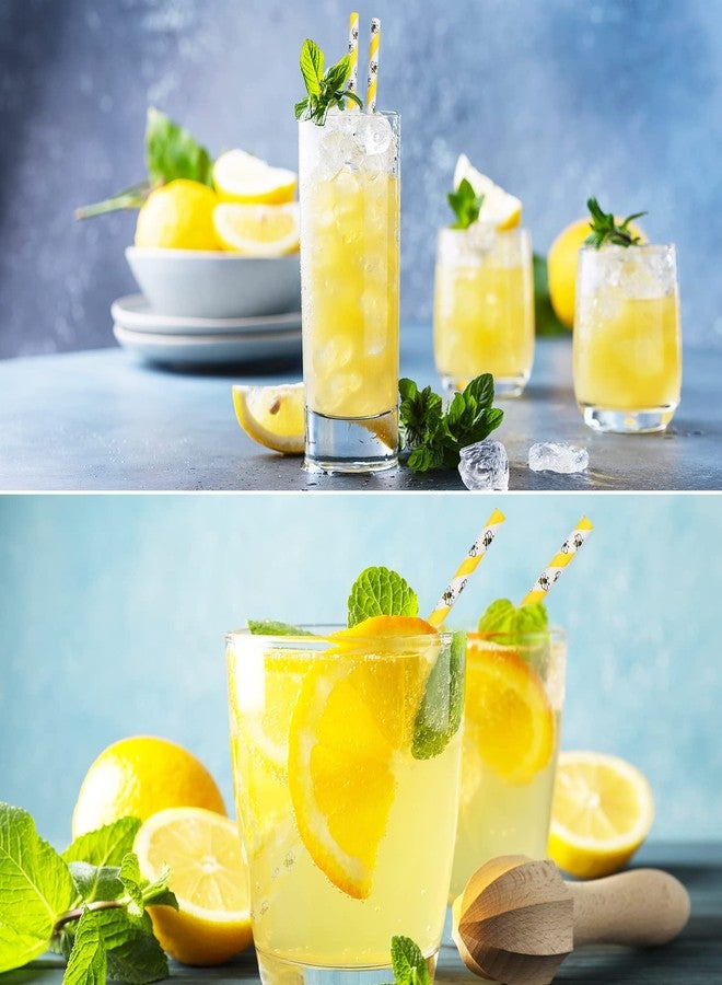 Whaline 200Pcs Bumble Bee Paper Straws - Summer Honey Bee Yellow White Disposable Drinking Straws for Juices, Shakes, Cocktails - Baby Shower, Wedding Decor, Event Supplies - Image 3