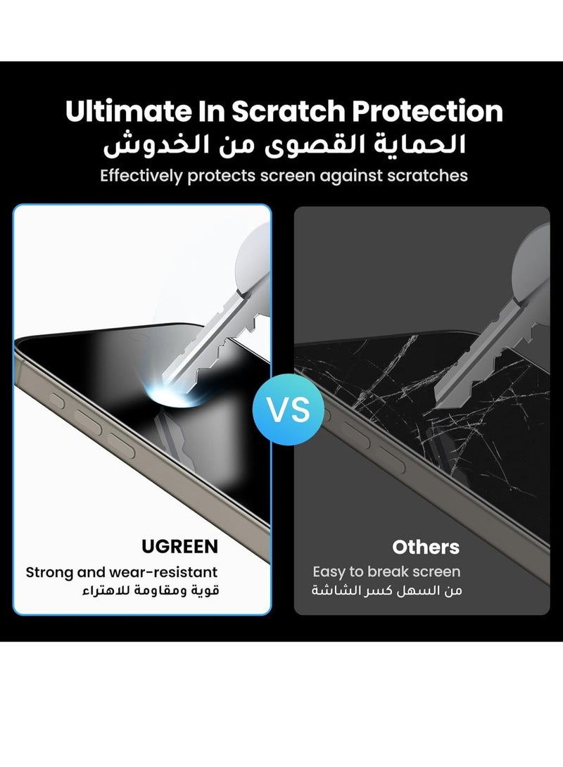 راكسوم واقي شاشة للخصوصية لهاتف iPhone 15 Pro Max [سهل التركيب مع إطار محاذاة] [مقاوم للسقوط والخدوش] [متوافق مع الجرابات] حماية من التجسس وبصمات الأصابع بزاوية 28 درجة، واقي شاشة لهاتف iPhone 15 Pro Max - Image 5