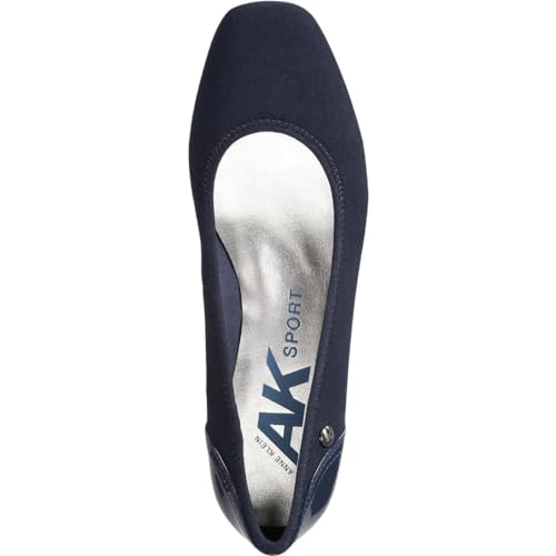 ANNE KLEIN AK Anne Klein Sport Women's Wisher Fabric Wedge Pump, Navy, 10 M US - Image 3