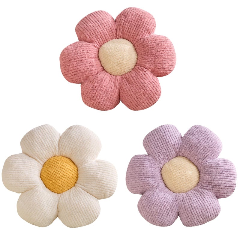 XIAIJIA 3 PCs Flower Pillow Flowers Shaped Pillow Cushion Decorative Daisy Pillow for Bed Cute Throw Pillows - Image 2