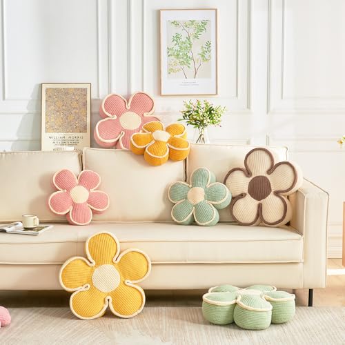 XIAIJIA 3 PCs Flower Pillow Flowers Shaped Pillow Cushion Decorative Daisy Pillow for Bed Cute Throw Pillows - Image 3