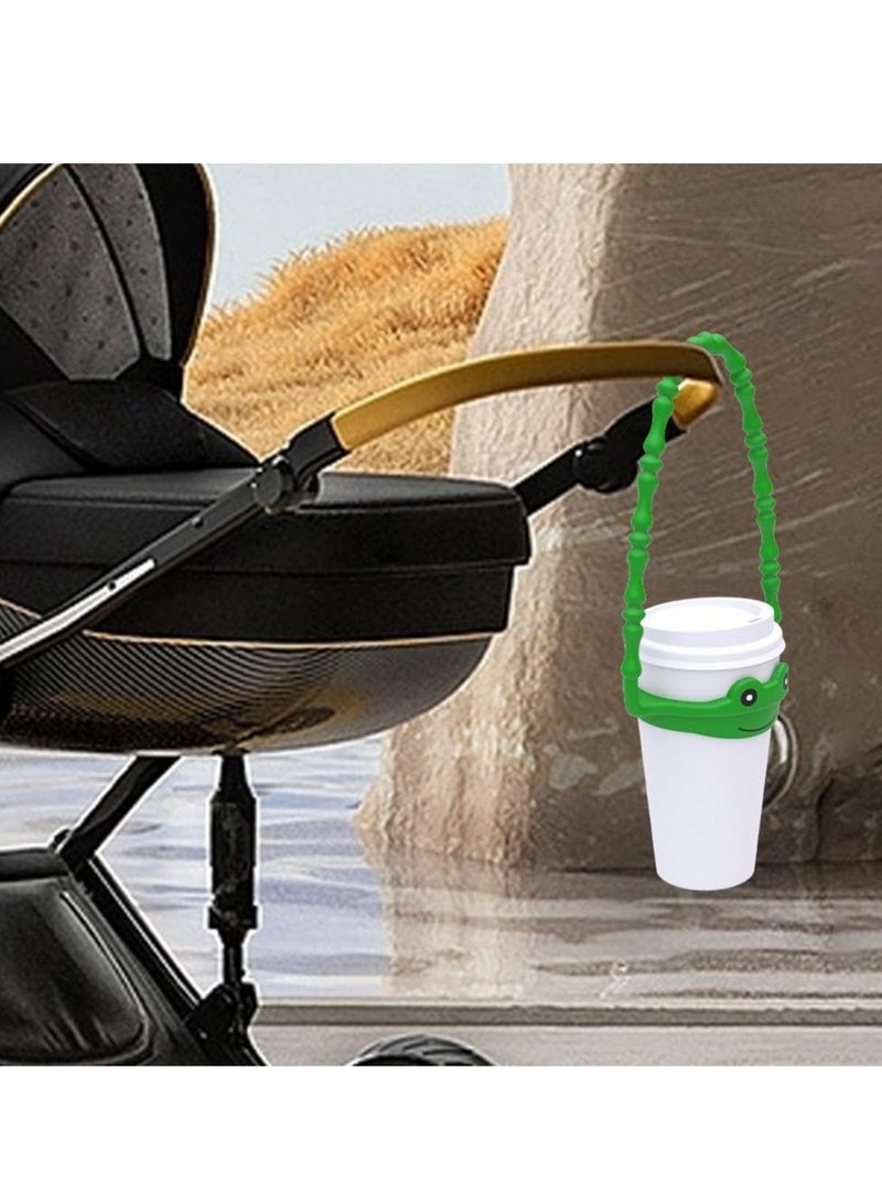1pc Water Bottle Holder with Hand Strap, Silicone Water Bottle Sling for Stanley, Water Bottle Holder with Cartoon Animal Accessories, Fits Most 8-40 Ounces Water Bottles (Frog)  - Image 4