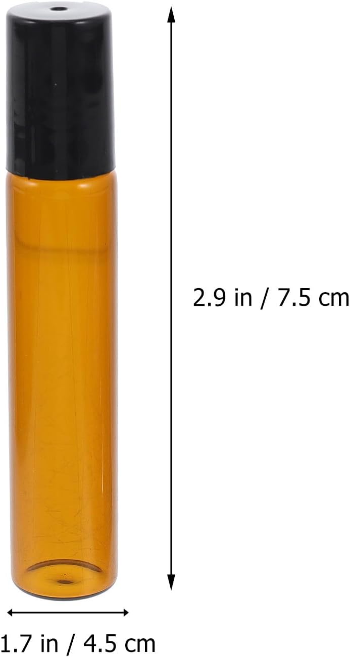 ULTECHNOVO 20pcs 10ml Glass Perfume Bottles Essential Oil Roller Bottles with Steel Ball Heads Refillable Sub for Travel and Cosmetic Use - Image 2