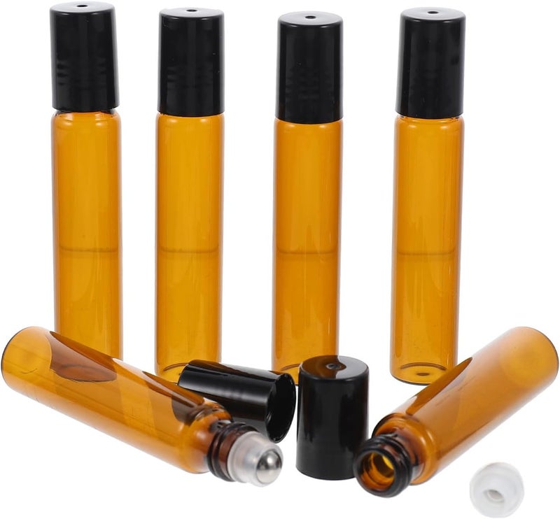 ULTECHNOVO 20pcs 10ml Glass Perfume Bottles Essential Oil Roller Bottles with Steel Ball Heads Refillable Sub for Travel and Cosmetic Use - Image 1