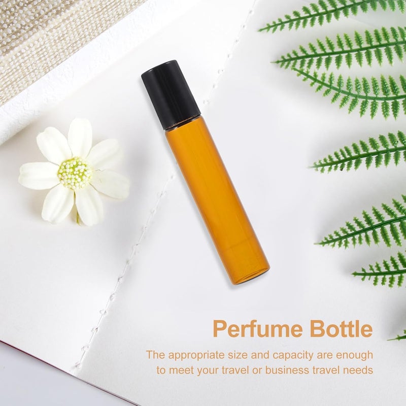 ULTECHNOVO 20pcs 10ml Glass Perfume Bottles Essential Oil Roller Bottles with Steel Ball Heads Refillable Sub for Travel and Cosmetic Use - Image 5