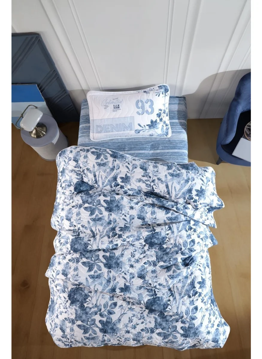 كلاسي Classy Ranforce Bedspread Single Blue V1 Blue