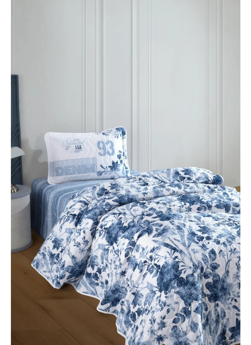 كلاسي Classy Ranforce Bedspread Single Blue V1 Blue