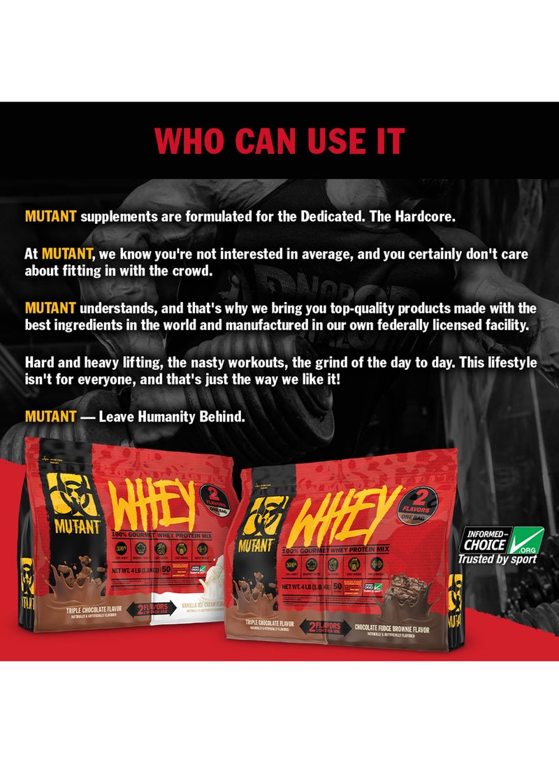 Mutant Whey 100% Gourmet Whey Protein Mix Triple Chocolate 908 G 2Lb - Image 3