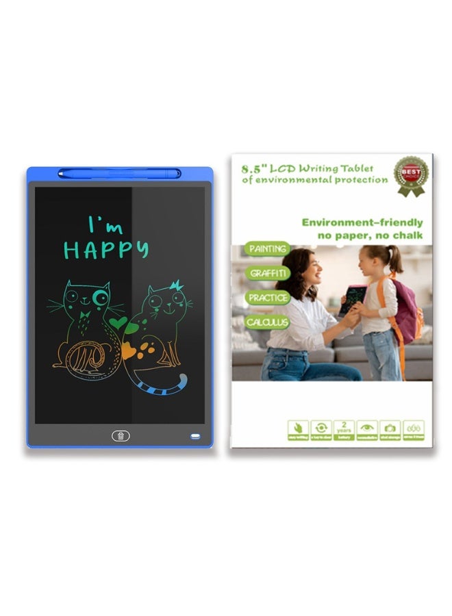 لوحة كتابة LCD مقاس 8.5 بوصة للأطفال، لوحة رسم قابلة لإعادة الاستخدام مع مسح بلمسة واحدة، لوحة كتابة ملونة، هدية تعليمية للأولاد والبنات - Image 1
