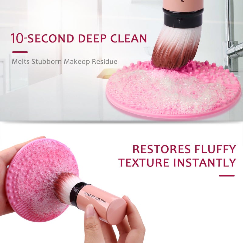 Norate Makeup Brush Cleaner, Make up Brush Cleaner Mat, Silicone Brush Cleaning Mat, Paint Cosmetic Brush Cleaner Pad with Suction Cup for Valentines Day, Stocking Stuffers for Women Moms Teen Girls - Image 5