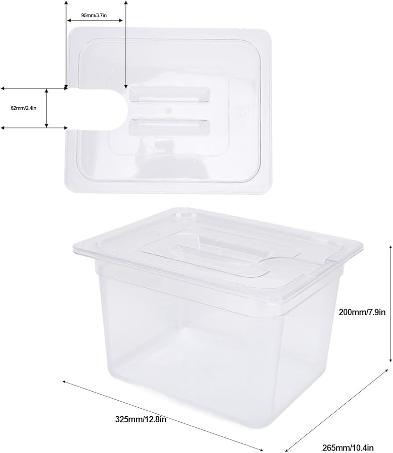 12L Transparent Slow Cooking Container With Lid Sous Vide Storage Bin For Home Kitchen - Image 5