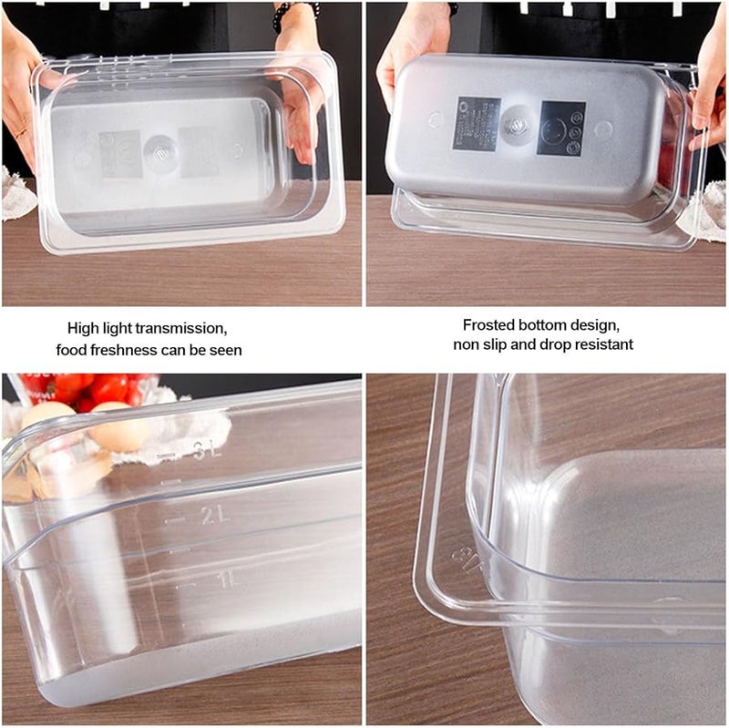 12L Transparent Slow Cooking Container With Lid Sous Vide Storage Bin For Home Kitchen - Image 4