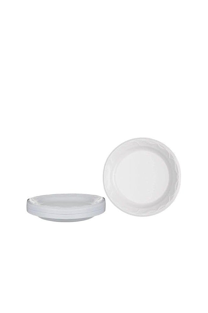 Disposable Flat Round Unbreakable Plates 26 cm - White - 25 Pieces  - Image 2