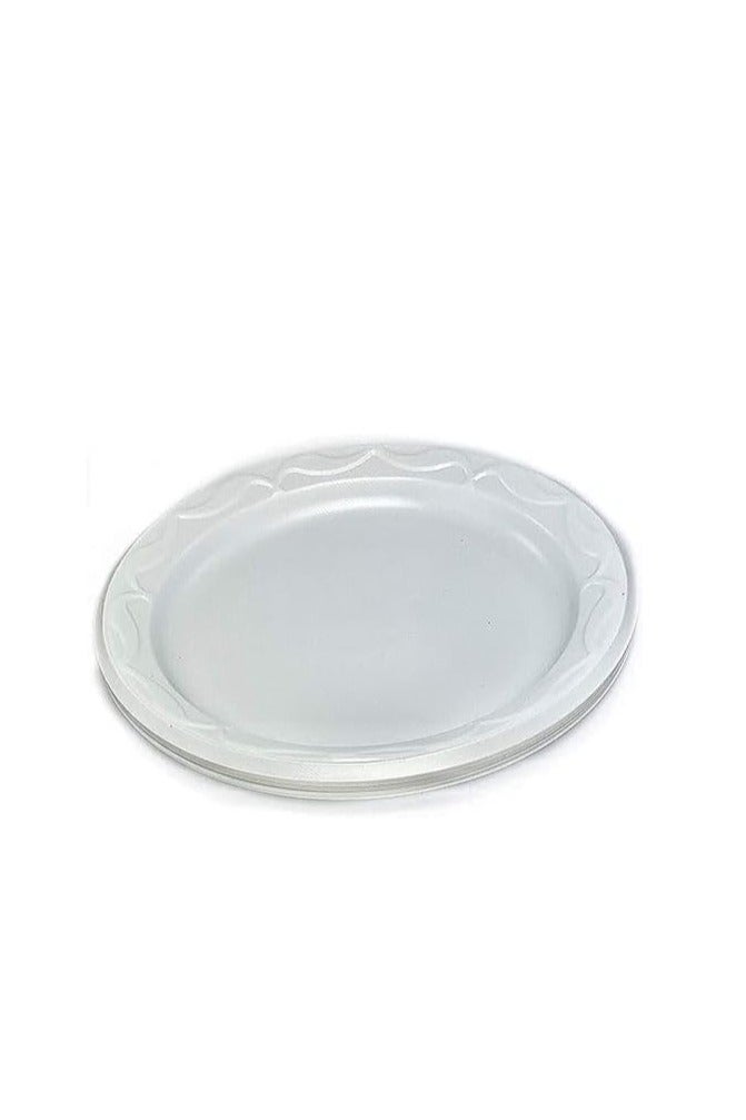 Disposable Flat Round Unbreakable Plates 26 cm - White - 25 Pieces  - Image 3