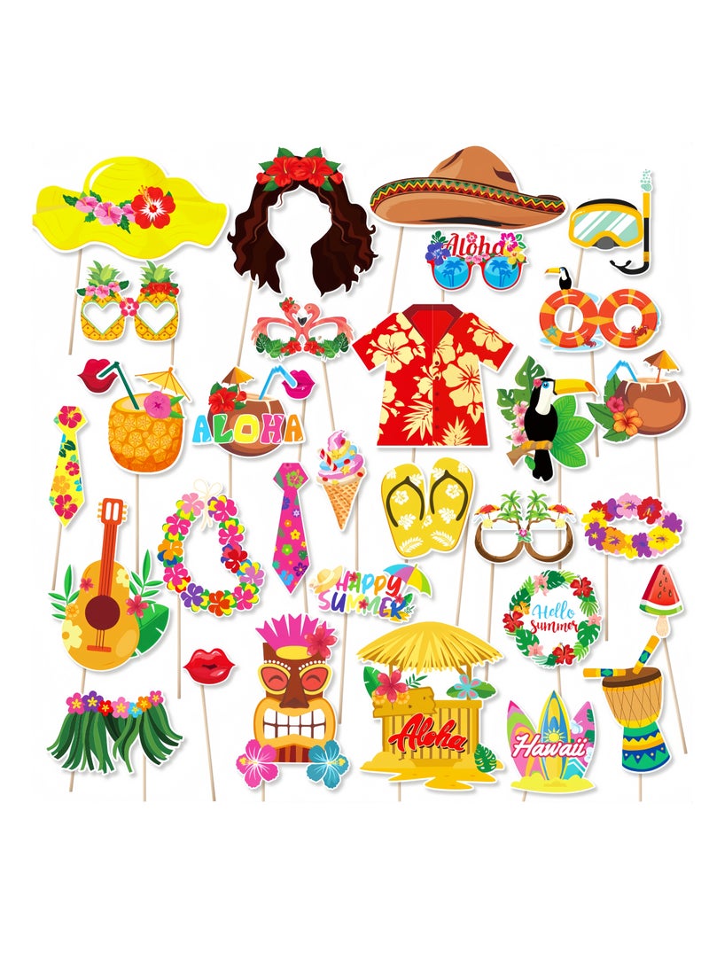 عالم البالونات 30 قطعة من دعامات حفلات كشك الصور، إكسسوارات ديكورات الحفلات، مستلزمات حفلات عيد الميلاد السعيد - Image 1