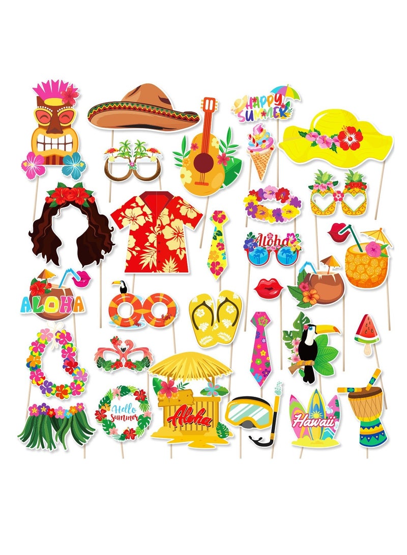 عالم البالونات 30 قطعة من دعامات حفلات كشك الصور، إكسسوارات ديكورات الحفلات، مستلزمات حفلات عيد الميلاد السعيد - Image 2