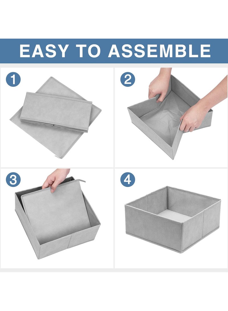 Arabest Drawer Organizer for Clothing, 12 Pack Sock Underwear Drawer Organizer Bins, Foldable Fabric Closet Organizers and Storage, Dresser Drawer Dividers for Baby Clothes, Bra, Scarves, Belt, Tie  - Image 3