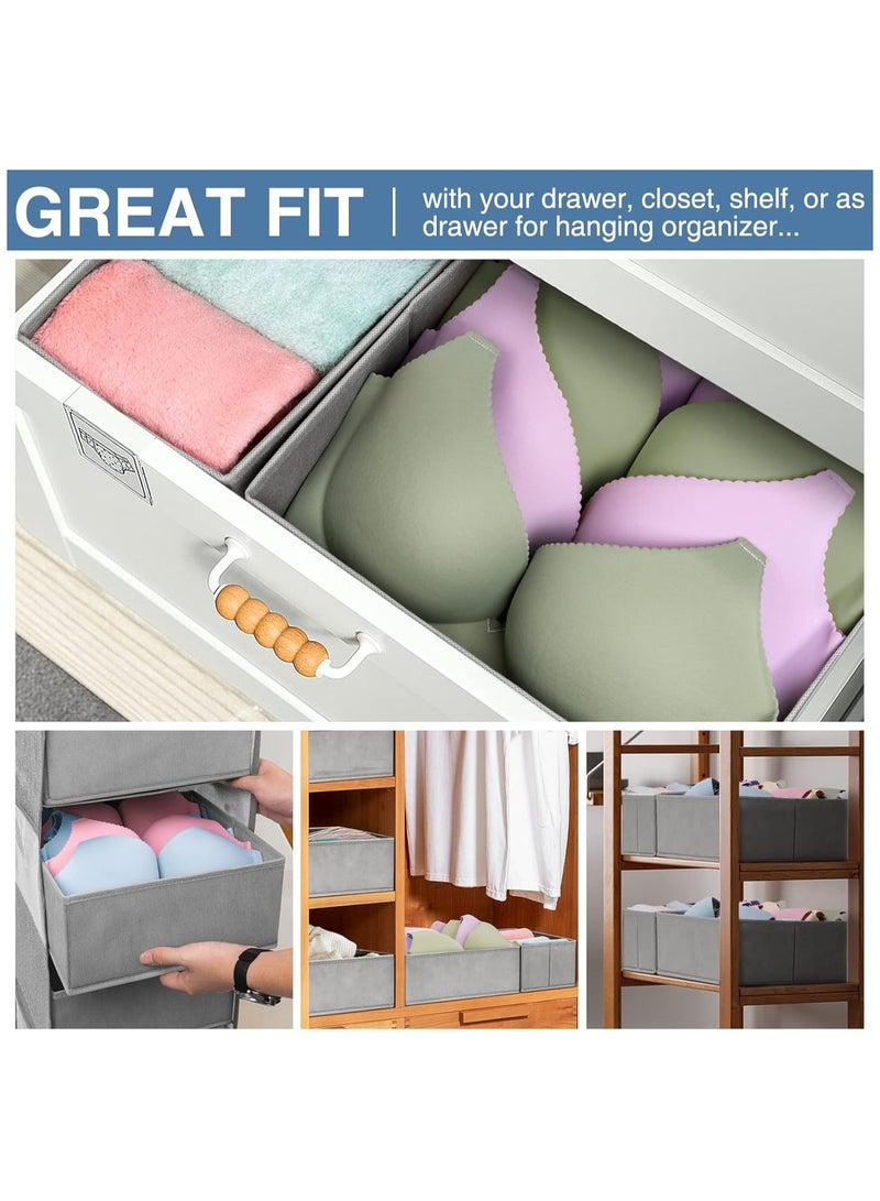 Arabest Drawer Organizer for Clothing, 12 Pack Sock Underwear Drawer Organizer Bins, Foldable Fabric Closet Organizers and Storage, Dresser Drawer Dividers for Baby Clothes, Bra, Scarves, Belt, Tie  - Image 2