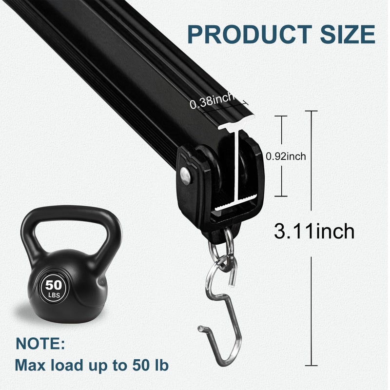 MaKefeile Flexible Ceiling Curtains Track, Bendable Ceiling Mount Curtain Track for Room Divider, Aluminum Curtain Tracks Rail with Hooks Set for Window RV Shower Privacy Outdoor Hospital, Black 3-9ft - Image 2