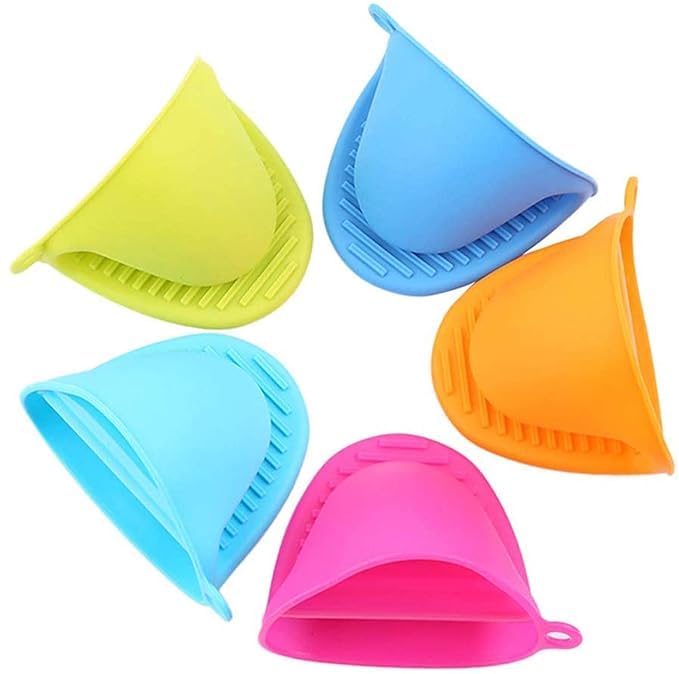 SHOPOLIFE Silicone Finger Protector Oven Gloves Antiscalding Oven Slevees Mitts 1 Pair Multicolor  - Image 3