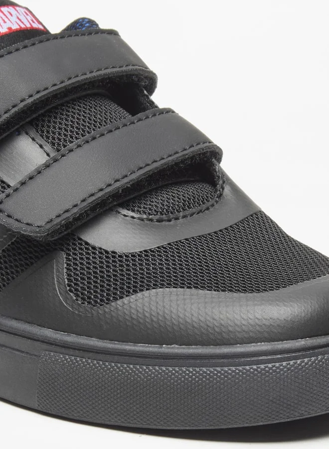 MARVEL Boys Marvel Logo Embossed Sneakers with Hook and Loop Closure