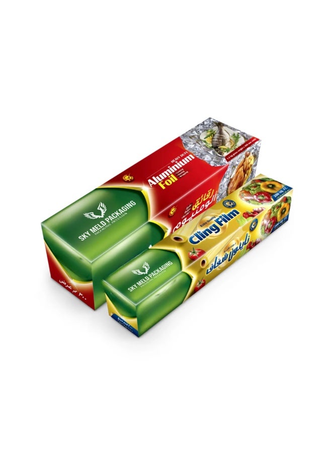 SKY MELD Aluminium Foil + Cling Film Combo