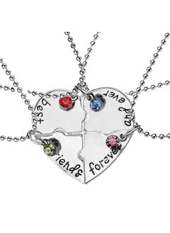 Best Friends Heart Puzzle Necklace Set A1550 Small Edition Four-Piece Set