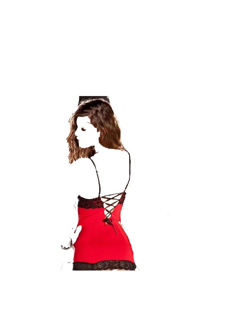 Lingerie Sets Floral Lace  Garter Belt Babydoll Bustier Set with 1 Pair Stockings  - Image 2