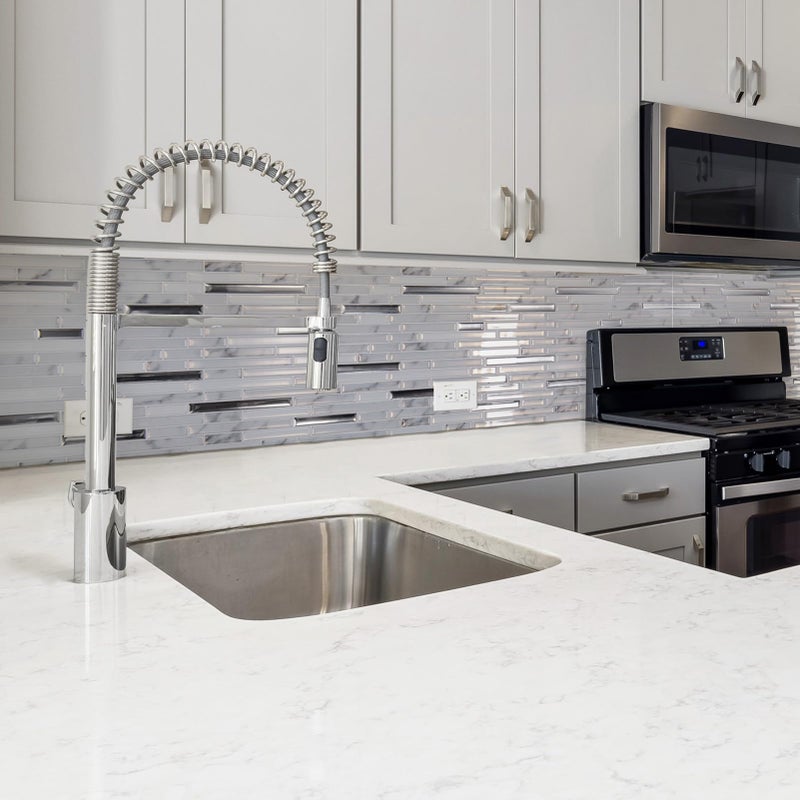 LONGKING 10-Sheet Extra Thick Peel and Stick Backsplash Tiles, Waterproof Kitchen Backsplash Peel and Stick Tile, Self-Adhesive Backsplash for Kitchen, Gray Marble - Image 2