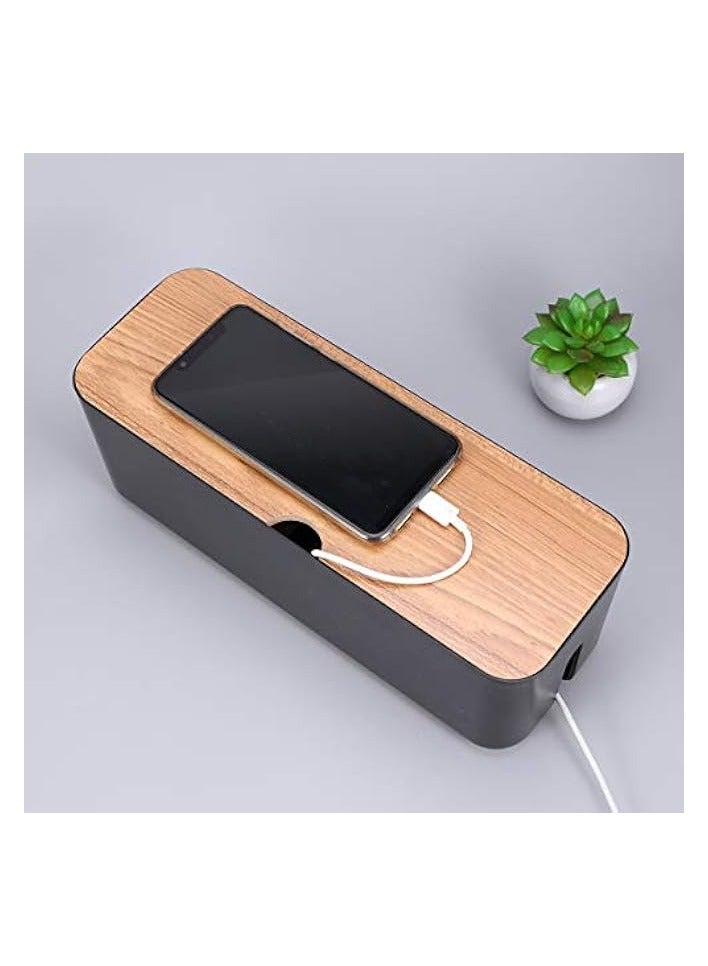 erorex 1Pc Power Cord Storage Box Household Plastic Creative Cable Management for Desktop Home Black - Image 4