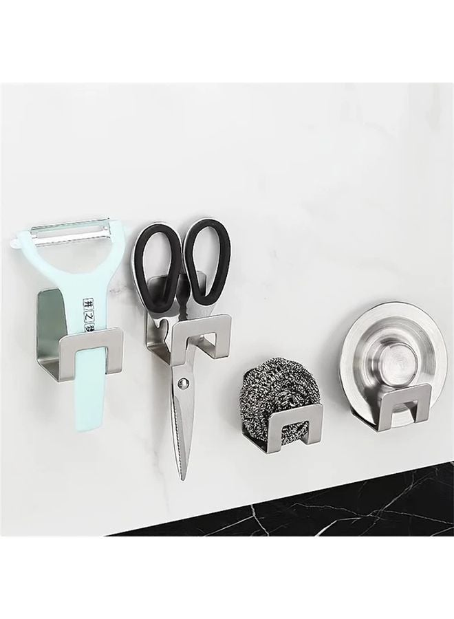 Black Stainless Steel Sponge Holder 2pcs No Drilling Sink Organizer Drain Rack - Image 4