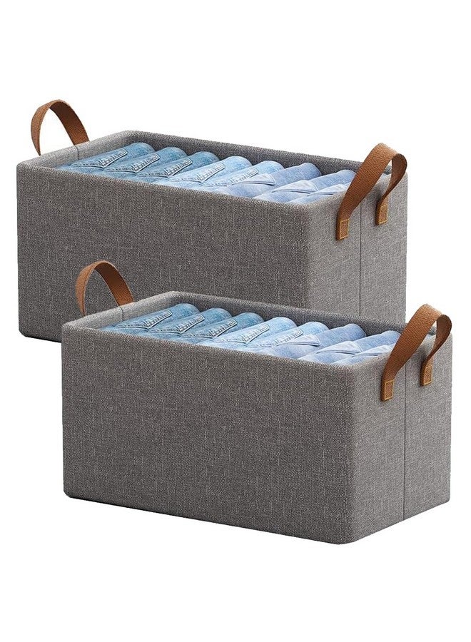 Lamok Lamok Compartment Foldable Grey Fabric Wardrobe Jeans, T-Shirt, Pant Organizer Efficient Clothing Storage Solution for Clothes Management & Organization (Pack of 2) - Image 1