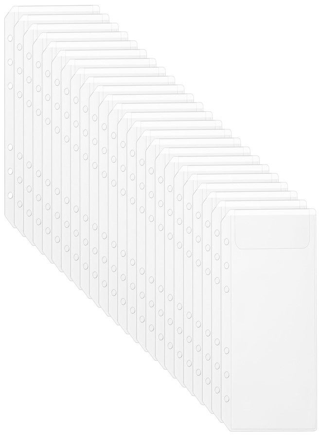 Imslery 24 Pieces A6 Clear Binder Insert Pocket - 6 Hole No Zipper Envelope for Planner, Budgeting, Saving, Financial Record, Document Organization, Journaling, Specimen, Stamp, Photo, and Postcard - Image 1