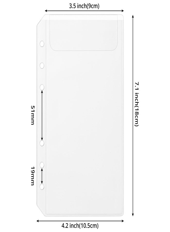 Imslery 24 Pieces A6 Clear Binder Insert Pocket - 6 Hole No Zipper Envelope for Planner, Budgeting, Saving, Financial Record, Document Organization, Journaling, Specimen, Stamp, Photo, and Postcard - Image 2