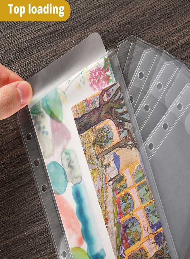 Imslery 24 Pieces A6 Clear Binder Insert Pocket - 6 Hole No Zipper Envelope for Planner, Budgeting, Saving, Financial Record, Document Organization, Journaling, Specimen, Stamp, Photo, and Postcard - Image 3