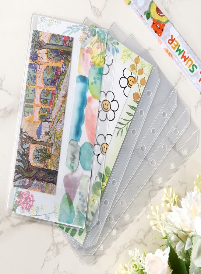 Imslery 24 Pieces A6 Clear Binder Insert Pocket - 6 Hole No Zipper Envelope for Planner, Budgeting, Saving, Financial Record, Document Organization, Journaling, Specimen, Stamp, Photo, and Postcard - Image 5