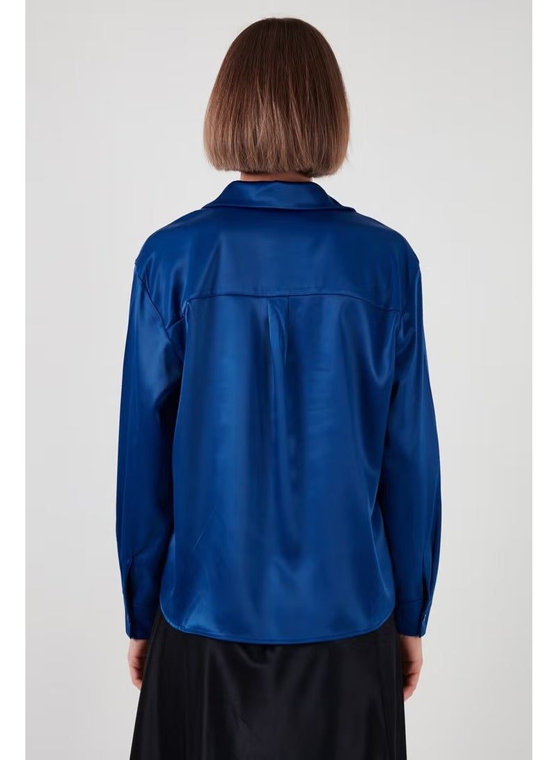 Lela Regular Fit Lace Detailed Satin Shirt Women's Shirt 611GO00159 - Image 2