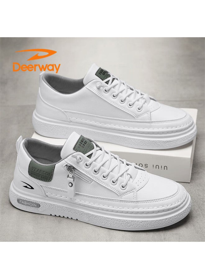 Deerway Men's Shoes  Autumn Winter Casual Sports Sneakers White Size 40 - Image 1
