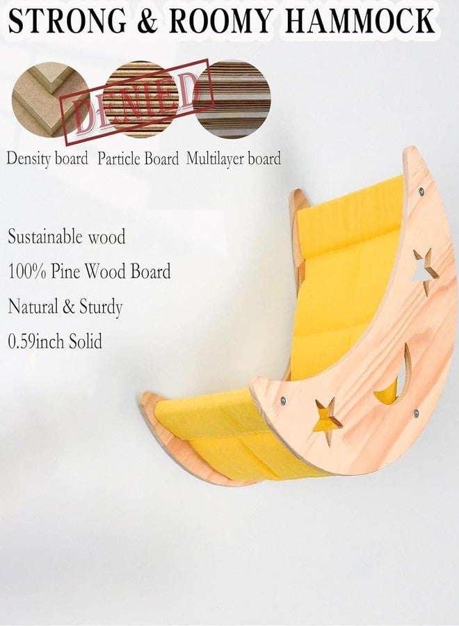 DITOSH Cat Hammock Moon Bed Wall Mounted Shelf Hammock Shelves and Perches Solid Wood Furniture Platforms Beds Hanging for Cats and Kitty Easy Installation-Single Moon - Image 5