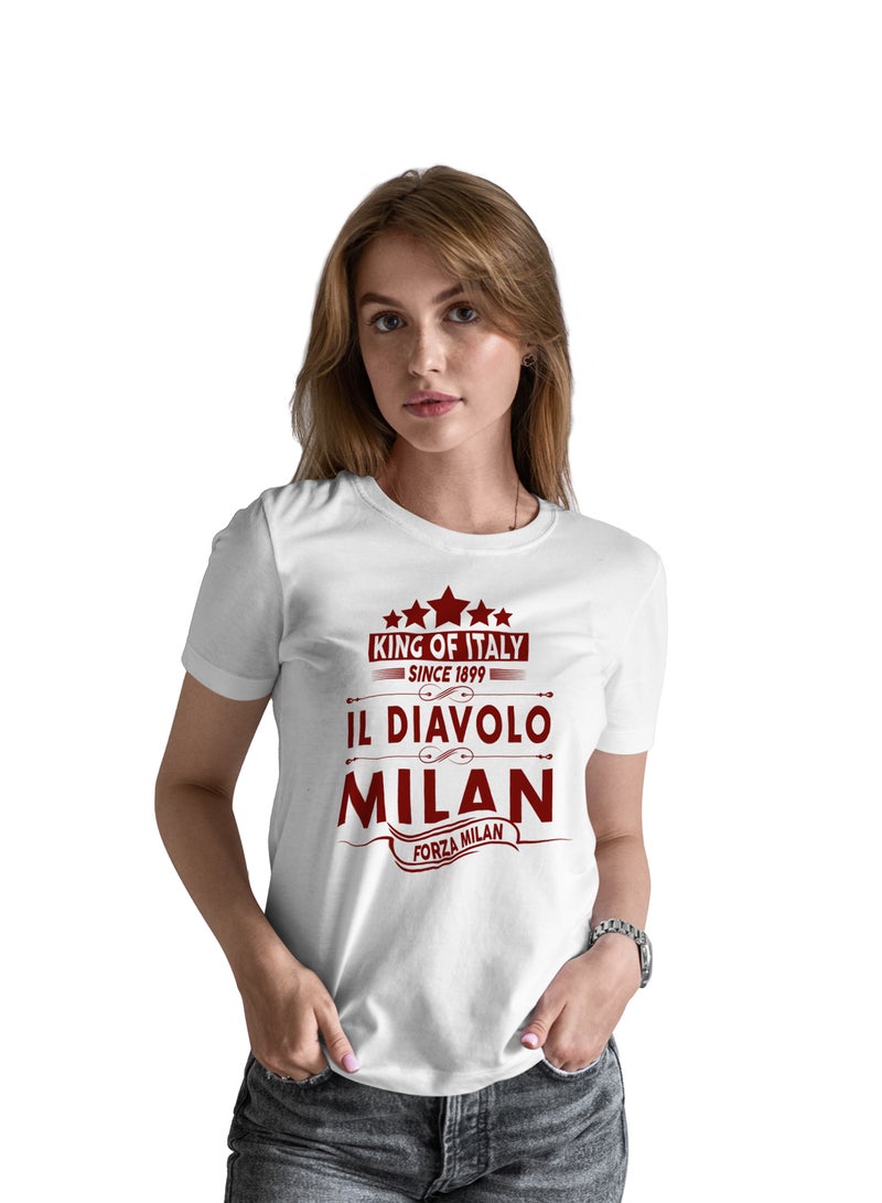 Fashion World Cotton T-shirt Printed with High-quality AC Milan club logo - Image 1