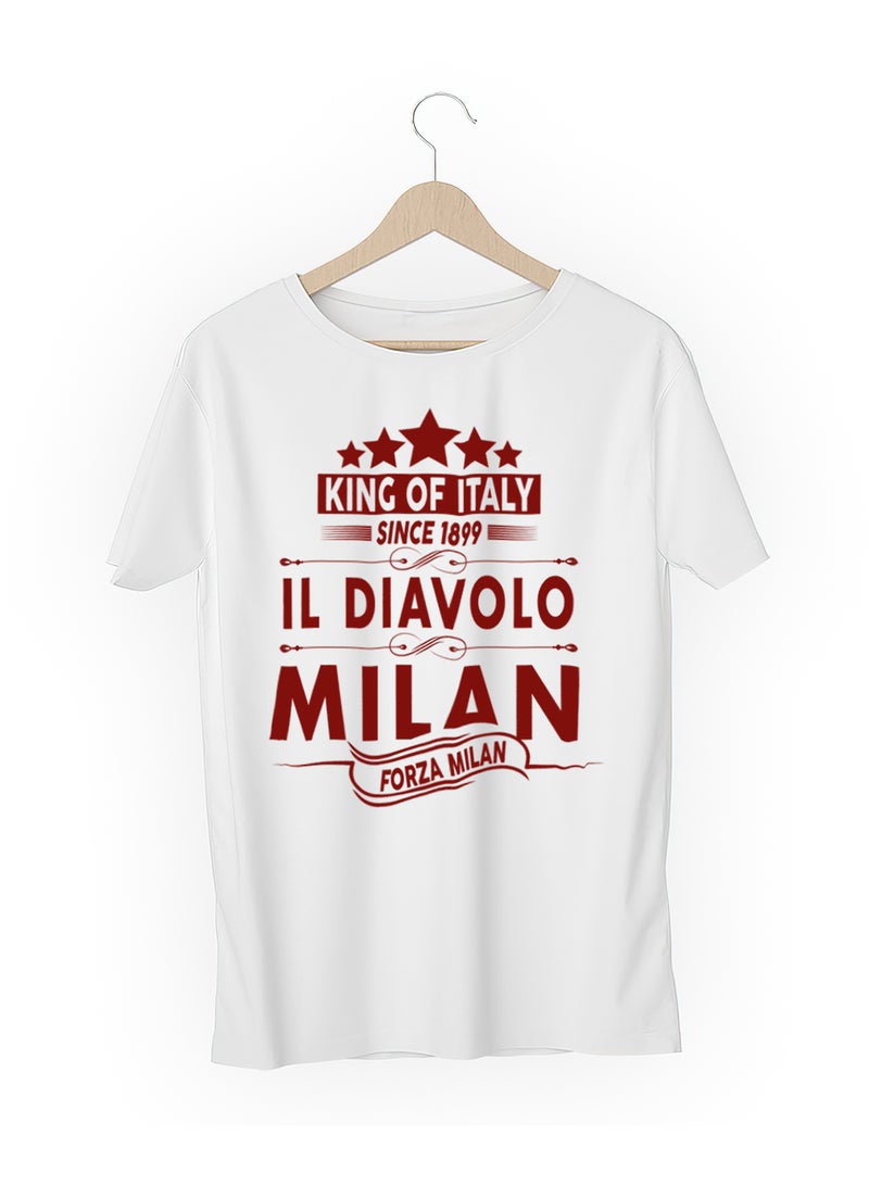 Fashion World Cotton T-shirt Printed with High-quality AC Milan club logo - Image 3